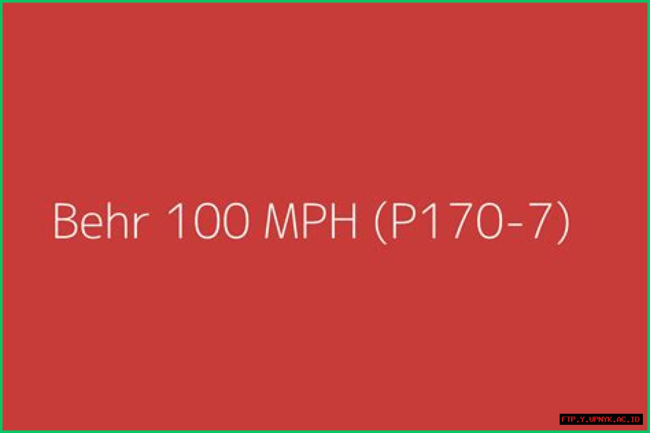 Discover Lightning-Fast Performance: Behr 100 MPH