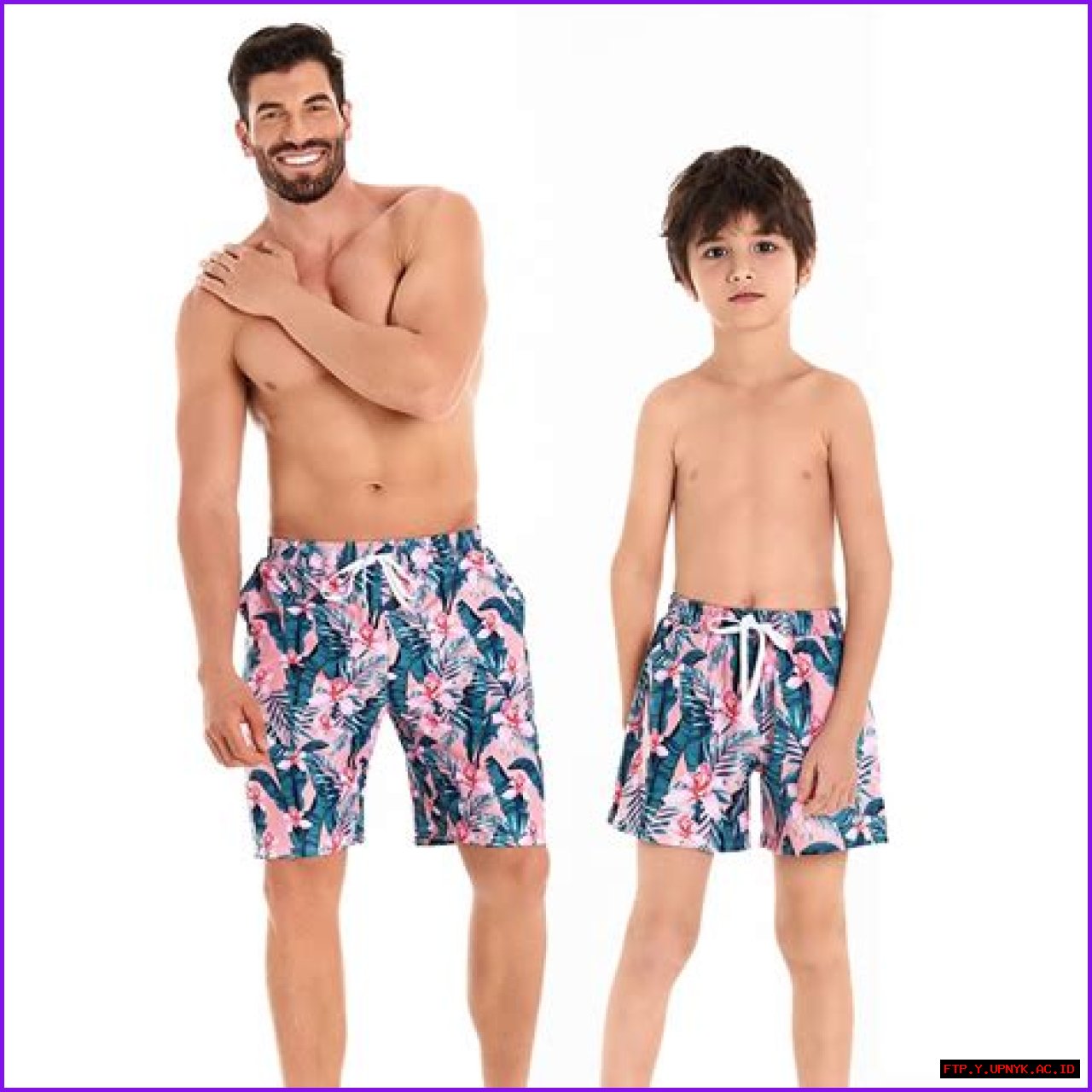 Dive In Together: Stylish Dad & Son Matching Swim Trunks
