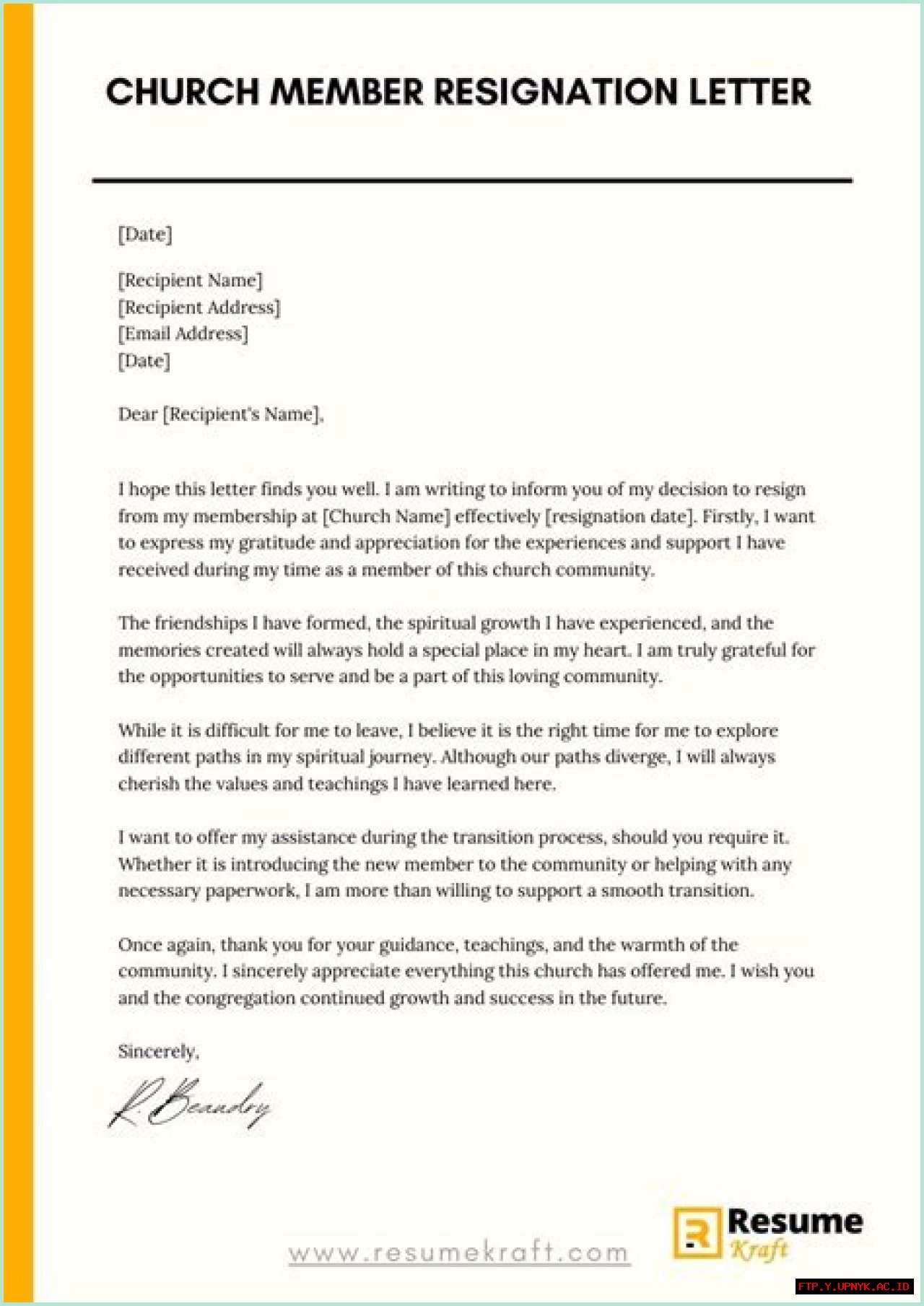 How To Write A Resignation Letter From Church