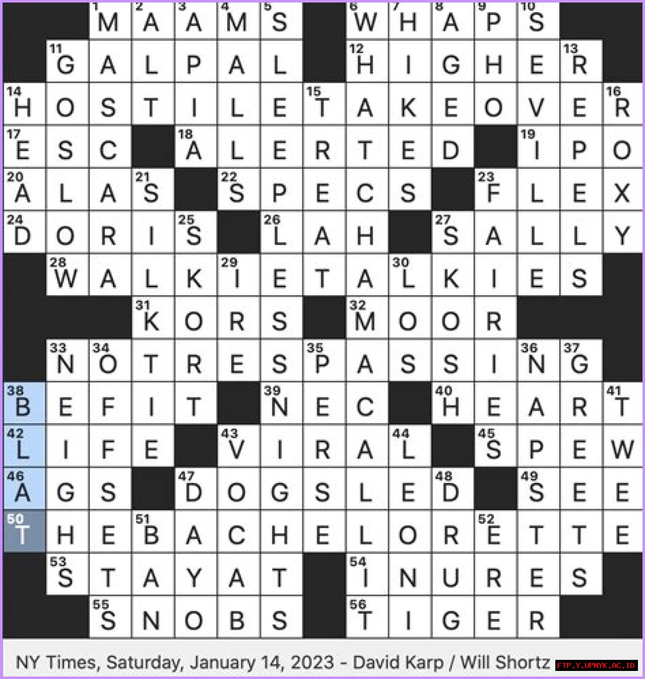 Modern Crossword Puzzle Clue For 'Sign In A Stadium Locker Room'