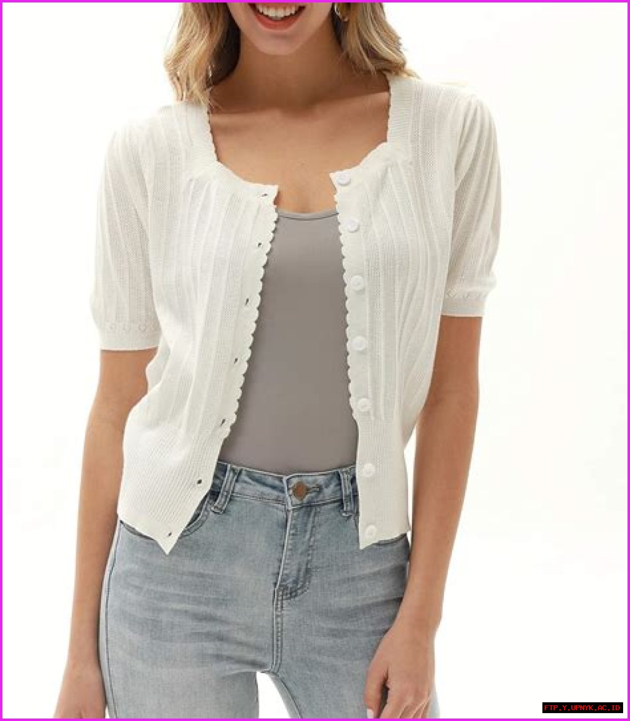 Slaying In Style: White Short Sleeve Cropped Cardigan