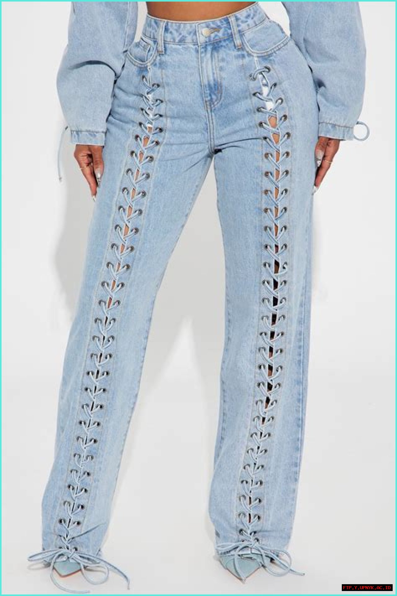 Step Into Style: Laced Up Denim Heels For A Bold Statement