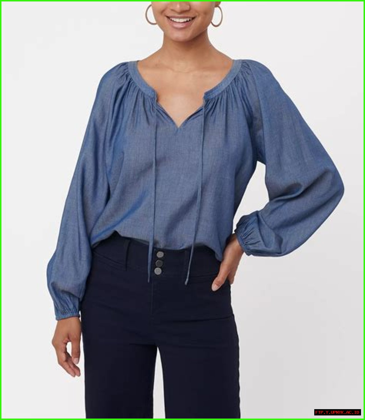 Stylish Chambray Peasant Top: A Versatile Addition To Your Wardrobe