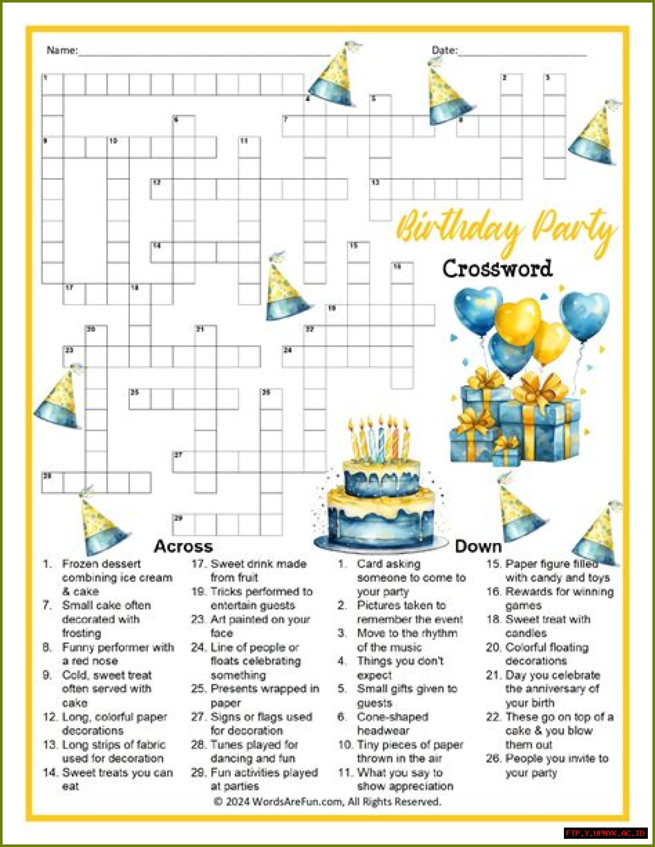 The Ultimate Birthday Party Crossword Bonanza