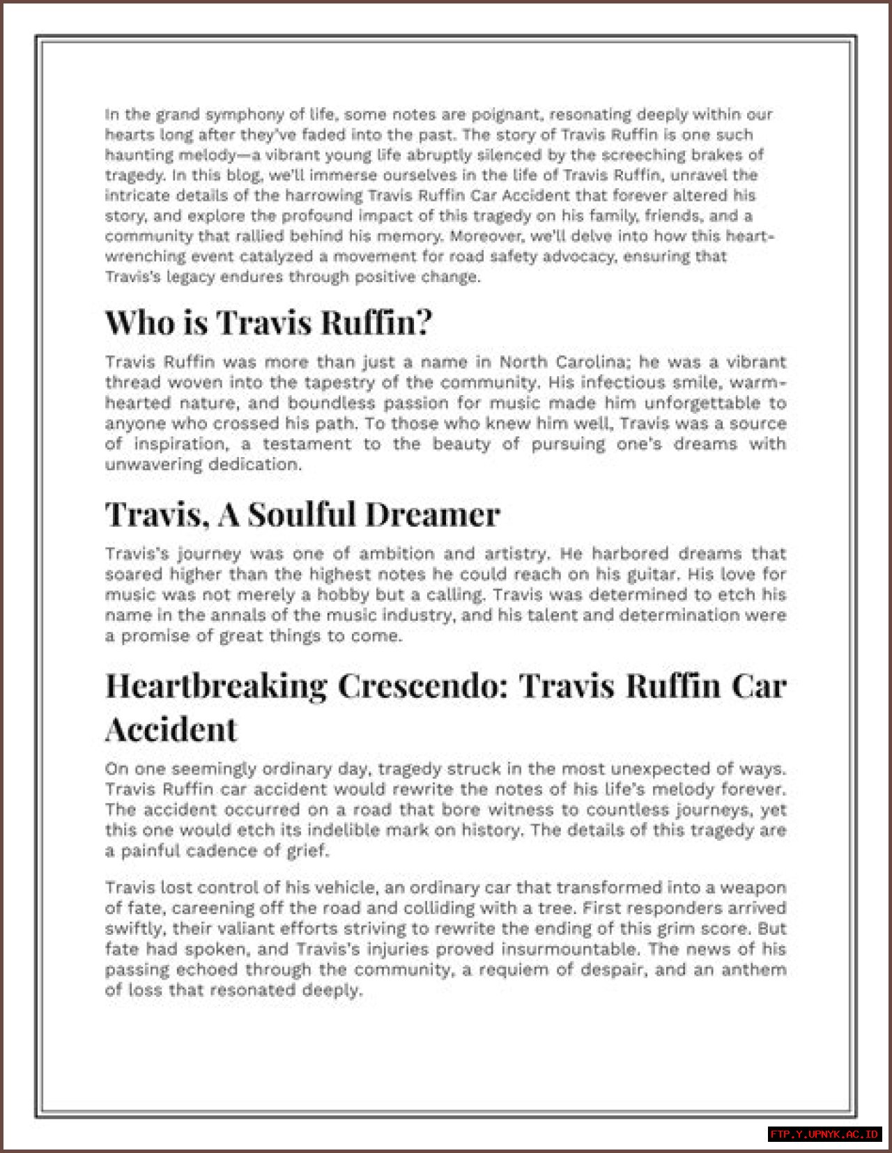 Unveiling The Tragic Truth: Travis Ruffin Car Accident